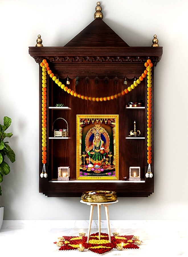 ZIG-ZAG zig zag Maa Annapurna Devi / Mata Photo Frame Small Photo Frame For Wall Table Size Medium ( 7x9 inches, Acrylic Glass) Golden - Image 2